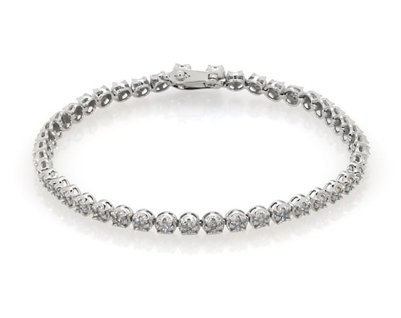 Previously Owned Diamond Tennis Bracelet 1 ct tw Round-cut 10K White Gold