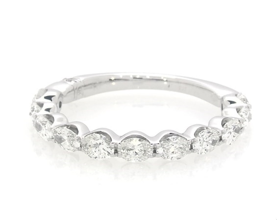 Previously Owned Monique Lhuillier Bliss Diamond Wedding Band 1 ct tw Oval & Round-cut 18K White Gold