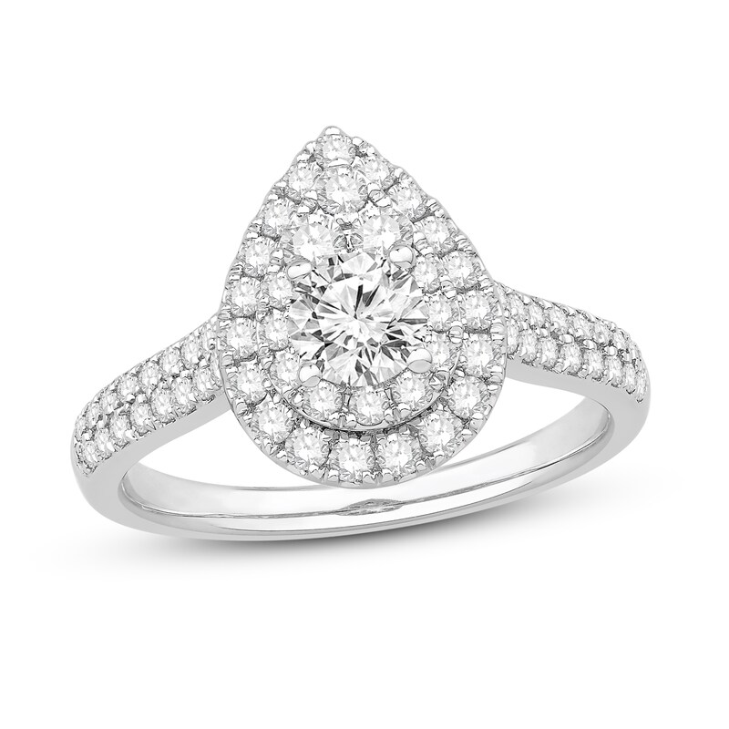 Main Image 1 of Previously Owned Diamond Engagement Ring 1-1/8 ct tw Round-Cut 14K White Gold