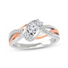 Thumbnail Image 1 of Previously Owned Round-Cut Diamond Three-Stone Braided Bypass Engagement Ring 5/8 ct tw 14K Two-Tone Gold