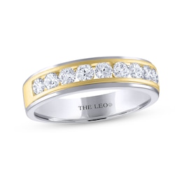 Previously Owned Men's THE LEO Diamond Wedding Band 1 ct tw Round-cut 14K Two-Tone Gold