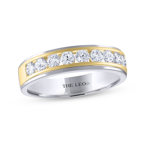 Previously Owned Men's THE LEO Diamond Wedding Band 1 ct tw Round-cut 14K Two-Tone Gold