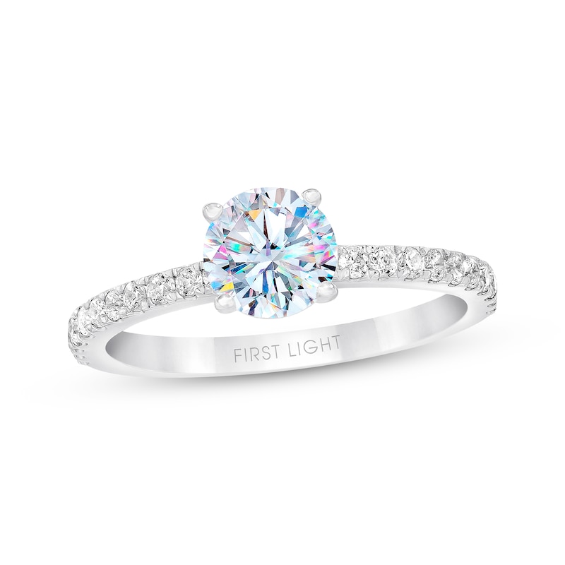 Main Image 1 of Previously Owned THE LEO First Light Diamond Engagement Ring 5/8 ct tw 14K White Gold