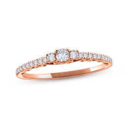 Previously Owned Adrianna Papell Diamond Engagement Ring 1/4 ct tw Round-cut 14K Rose Gold