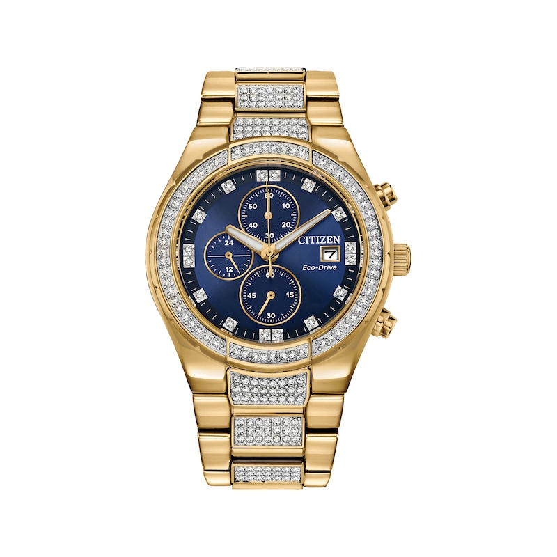 Main Image 2 of Previously Owned Citizen Crystal Men's Stainless Steel Watch & Bracelet Boxed Set CA0752-66L