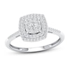Thumbnail Image 1 of Previously Owned Multi-Diamond Cushion Halo Engagement Ring 1/4 ct tw 10K White Gold Size 5