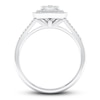 Thumbnail Image 3 of Previously Owned Multi-Diamond Cushion Halo Engagement Ring 1/4 ct tw 10K White Gold Size 5