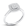 Thumbnail Image 4 of Previously Owned Multi-Diamond Cushion Halo Engagement Ring 1/4 ct tw 10K White Gold Size 5