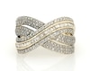 Thumbnail Image 1 of Previously Owned Diamond Crisscross Ring 1 ct tw Baguette & Round-cut 10K Yellow Gold
