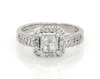 Thumbnail Image 1 of Previously Owned Princess-Cut Quad Diamond Halo Bridal Set 1-1/5 ct tw 14K White Gold Size 8.25