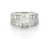 Thumbnail Image 1 of Previously Owned Princess-Cut Quad Diamond Bridal Set 3-7/8 ct tw 14K White Gold Size 7.75