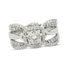 Thumbnail Image 1 of Previously Owned Princess & Round-Cut Multi-Diamond Bridal Set 3/4 ct tw 14K & 10K White Gold Size 8.25