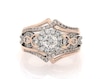 Thumbnail Image 0 of Previously Owned Round-Cut Diamond Halo Bridal Set 1-1/5 ct tw 14K Two-Tone Gold Size 7