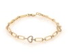 Thumbnail Image 1 of Previously Owned Round-Cut Diamond Hearts Paperclip Link Bracelet 3/8 ct tw 10K Yellow Gold 7”