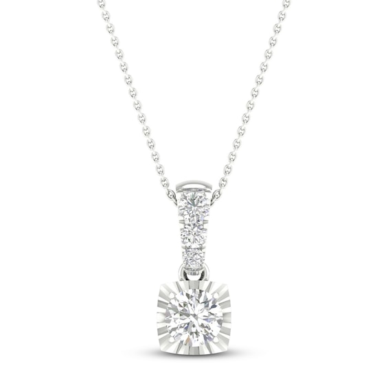 Previously Owned Diamond Solitaire Necklace 1/3 ct tw Round-cut 10K White Gold 18" (I/I3)