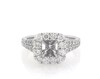 Thumbnail Image 1 of Previously Owned Neil Diamond Cushion Halo Engagement Ring Setting 1-1/6 ct tw 14K White Gold Size 6.75