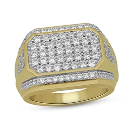 Previously Owned Men's Octagon Diamond Ring 2 ct tw 10K Yellow Gold