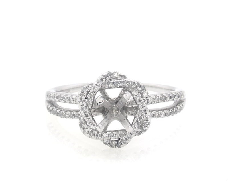 Main Image 1 of Previously Owned Diamond Ring Setting 1/3 ct tw Round-cut 14K White Gold