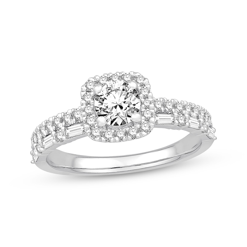 Main Image 1 of Previously Owned Diamond Engagement Ring 7/8 ct tw 14K White Gold