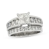 Thumbnail Image 1 of Previously Owned Princess-Cut Quad Diamond Bridal Set 2-1/4 ct tw 14K White Gold Size 7.75