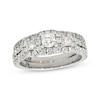 Thumbnail Image 0 of Previously Owned THE LEO Diamond Halo Three-Stone Bridal Set 1 ct tw 14K White Gold Size 5.25