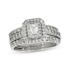 Thumbnail Image 1 of Previously Owned Emerald-Cut Diamond Double Halo Bridal Set 1 ct tw 14K White Gold Size 5