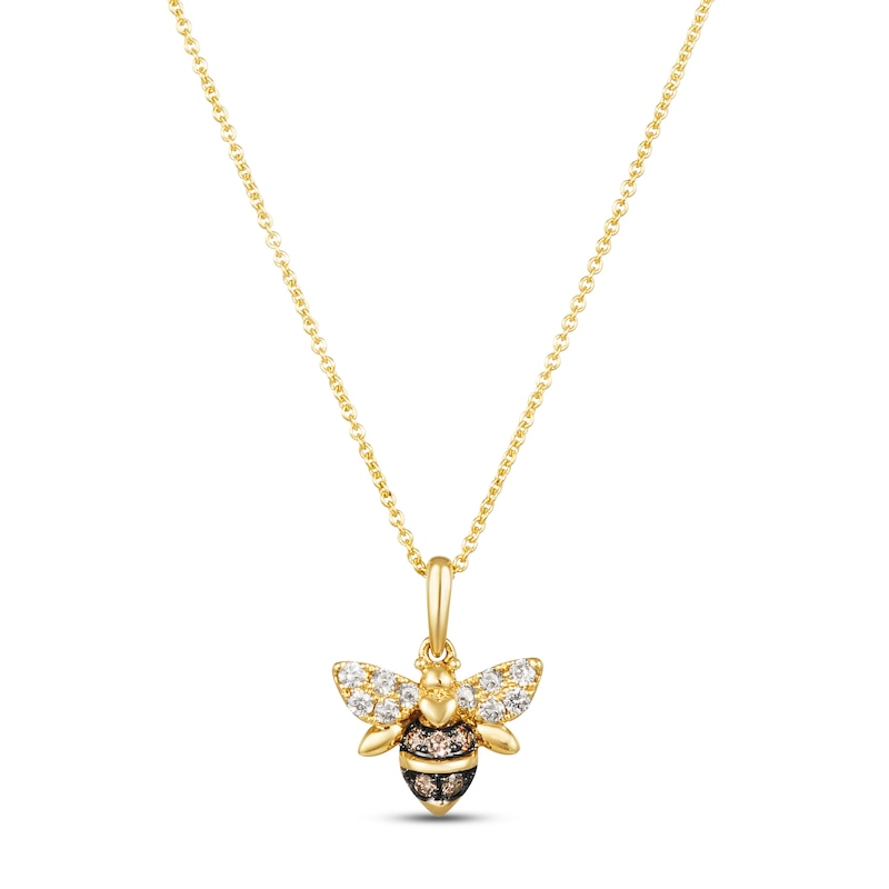 Main Image 1 of Previously Owned Le Vian Diamond Bee Necklace 1/4 ct tw 14K Honey Gold 18"