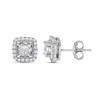 Thumbnail Image 0 of Previously Owned Diamond Stud Earrings 1/2 ct tw Princess & Round-cut 10K White Gold (J/I3)