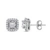 Thumbnail Image 1 of Previously Owned Diamond Stud Earrings 1/2 ct tw Princess & Round-cut 10K White Gold (J/I3)