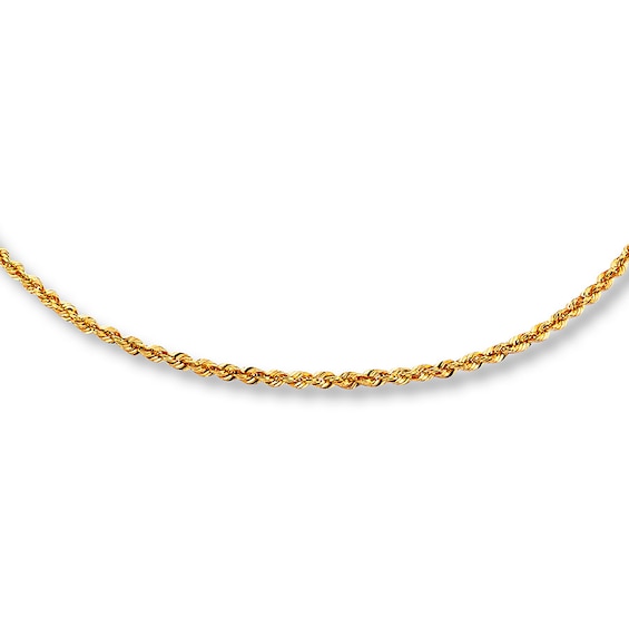 Previously Owned Rope Chain Necklace Solid 10K Yellow Gold 20"