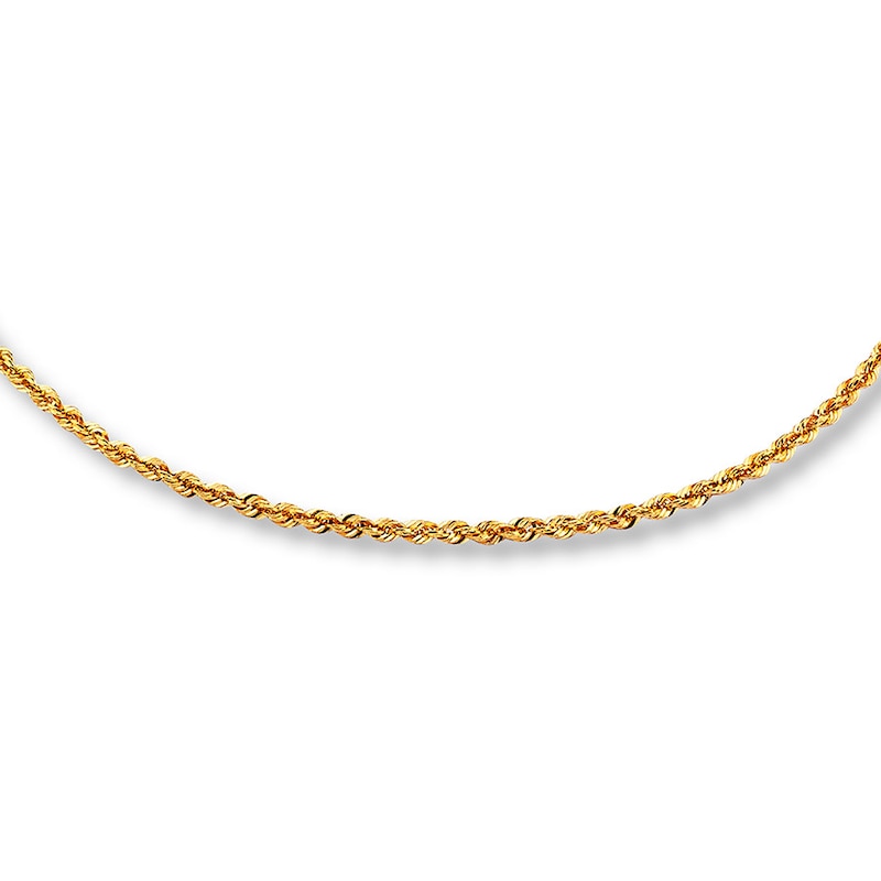 Main Image 1 of Previously Owned Rope Chain Necklace Solid 10K Yellow Gold 20"
