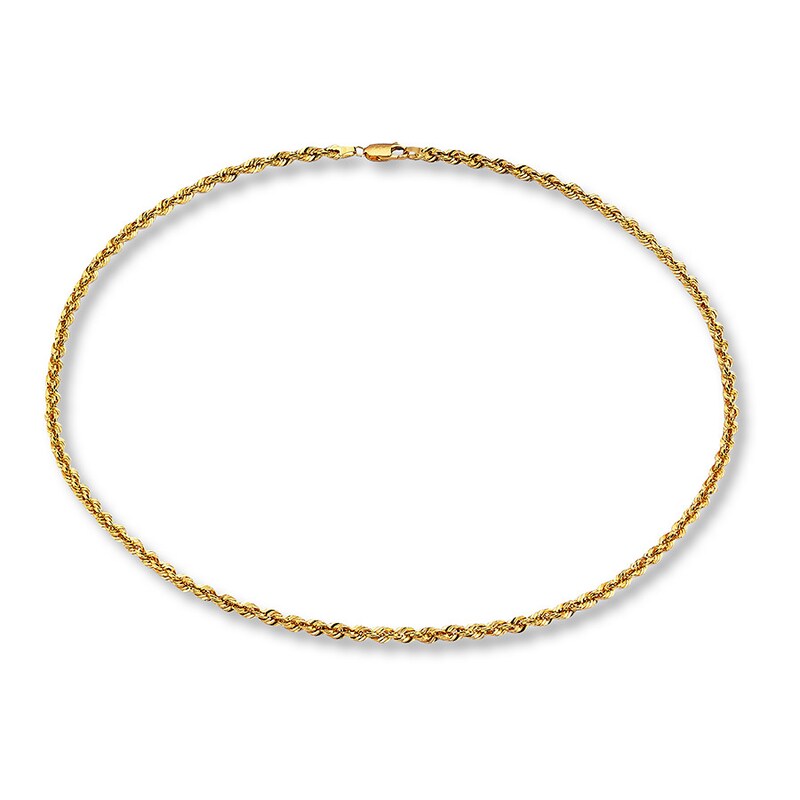 Main Image 2 of Previously Owned Rope Chain Necklace Solid 10K Yellow Gold 20"