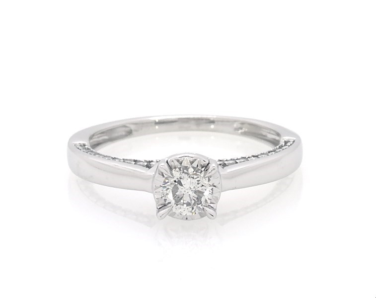 Thumbnail Image 1 of Previously Owned Diamond Engagement Ring 1/2 ct tw 10K White Gold (J/I3)