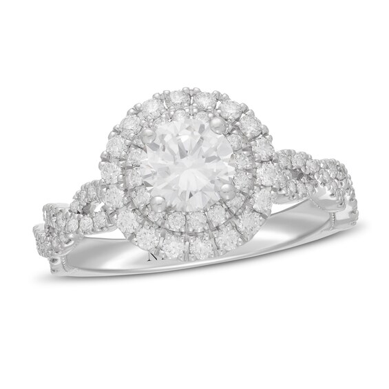 Previously Owned Neil Lane Diamond Engagement Ring 1-5/8 ct tw Round-cut 14K White Gold