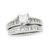 Thumbnail Image 1 of Previously Owned Princess-Cut Diamond Bridal Set 1-1/2 ct tw 14K White Gold Size 5.25