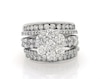 Thumbnail Image 1 of Previously Owned Round-Cut Diamond Flower Bridal Set 3 ct tw 14K White Gold Size 6.5
