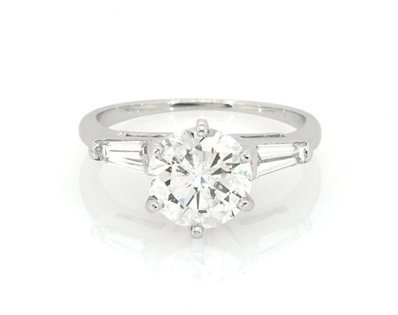 Main Image 1 of Previously Owned Round-Cut Diamond Engagement Ring 1-7/8 ct tw 14K White Gold Size 5.75