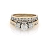 Thumbnail Image 1 of Previously Owned Round-Cut Diamond Three-Stone Bridal Set 1-1/2 ct tw 14K Two-Tone Gold & 10K Yellow Gold Size 6.5