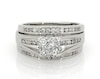 Thumbnail Image 0 of Previously Owned Multi-Diamond Bridal Set 3/4 ct tw 14K & 10K White Gold Size 6.5