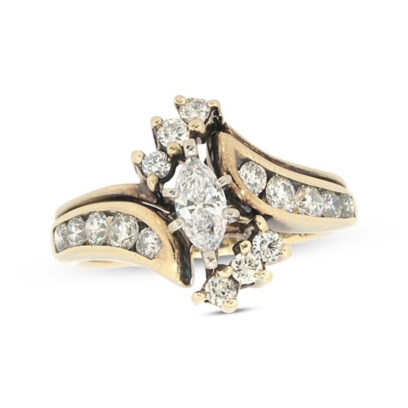 Main Image 1 of Previously Owned Marquise-Cut Diamond Bridal Set 1 ct tw 14K Yellow Gold Size 6.5