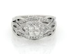 Thumbnail Image 1 of Previously Owned Princess-Cut Quad Diamond Bridal Set 1 ct tw 14K White Gold Size 7.75
