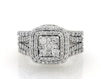 Thumbnail Image 0 of Previously Owned Multi-Diamond Center Bridal Set 1-1/2 ct tw 14K White Gold Size 7.25