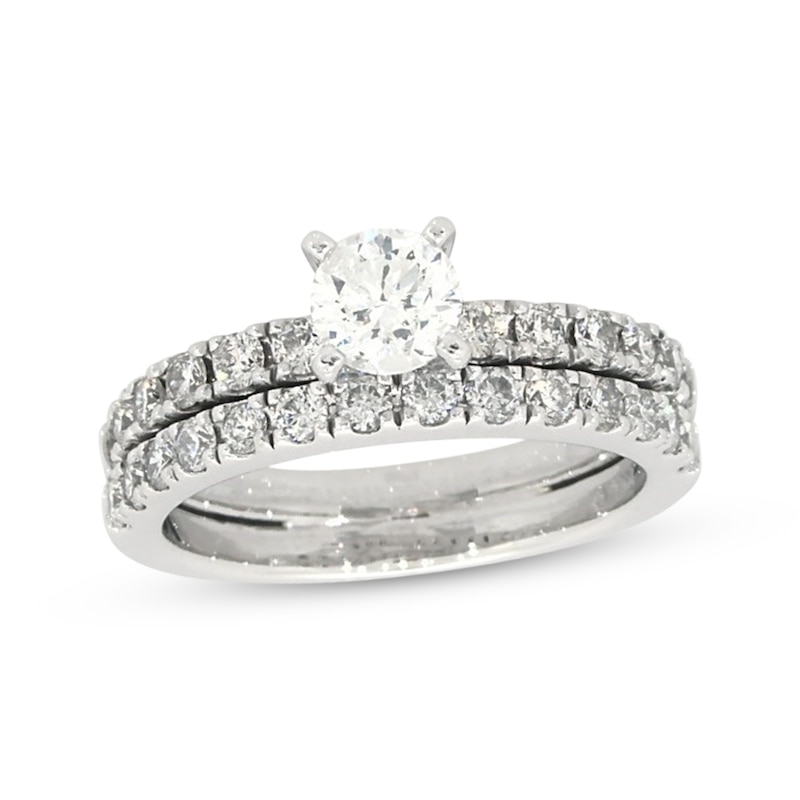 Previously Owned Round-Cut Diamond Bridal Set 1-5/8 ct tw 14K White Gold Size 8