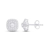 Thumbnail Image 1 of Previously Owned Lab-Grown diamond by KAY Cushion Stud Earrings 1-1/2 ct tw Round-cut 14K White Gold