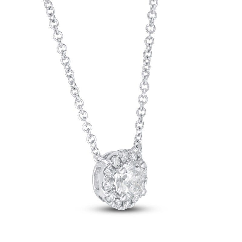Main Image 2 of Previously Owned KAY Lab-Grown Diamonds Necklace 1/2 ct tw 14K White Gold 19" (F/SI2)