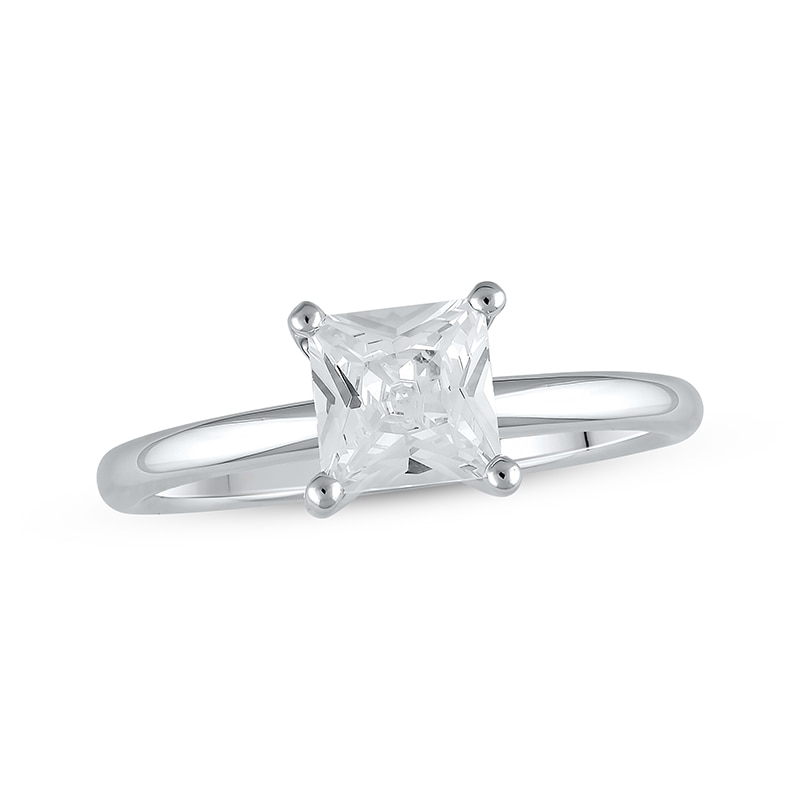 Main Image 1 of Previously Owned Lab-Grown Diamonds Princess-Cut Solitaire Engagement Ring 1-1/4 ct tw 14K White Gold (I/SI2)