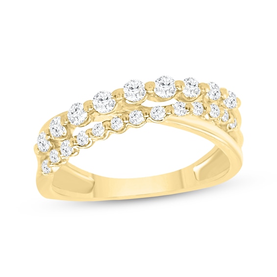 Previously Owned KAY Lab-Grown Diamonds Crossover Ring 1/2 ct tw 14K Yellow Gold