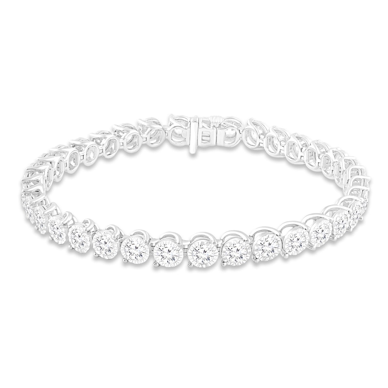 Main Image 1 of Previously Owned KAY Lab-Grown Diamonds Tennis Bracelet 7 ct tw 10K White Gold 7.25"