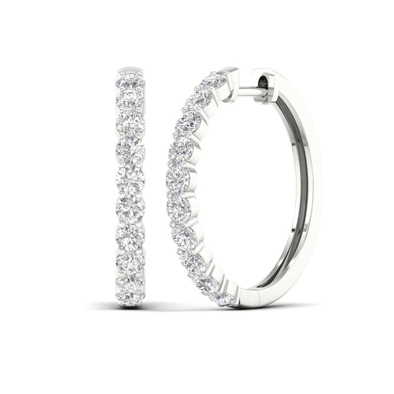 Main Image 1 of Previously Owned KAY Lab-Grown Diamonds Hoop Earrings 3 ct tw 14K White Gold