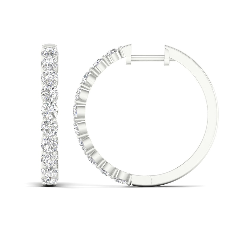 Main Image 3 of Previously Owned KAY Lab-Grown Diamonds Hoop Earrings 3 ct tw 14K White Gold